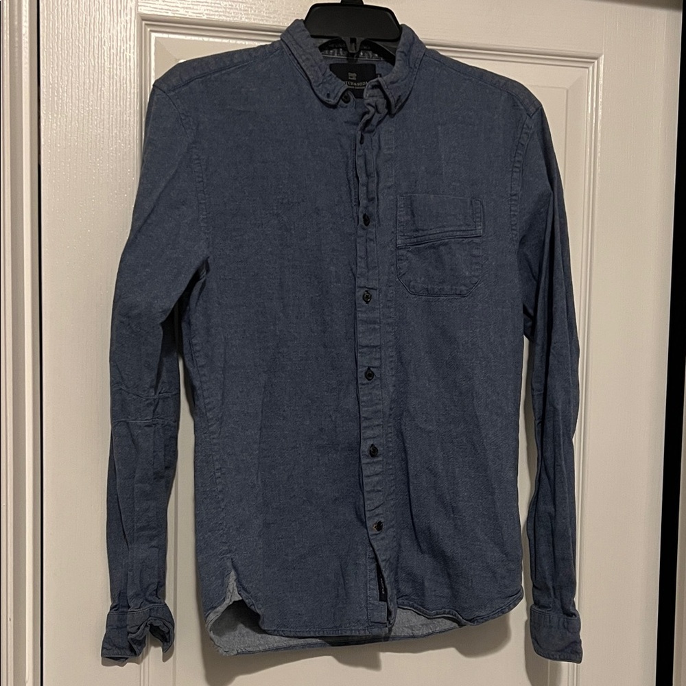 Scotch & Soda Casual Blue Button Down Shirt